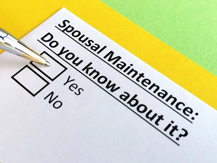 spousal maintenance, Do you know about it? yes and no tick box
