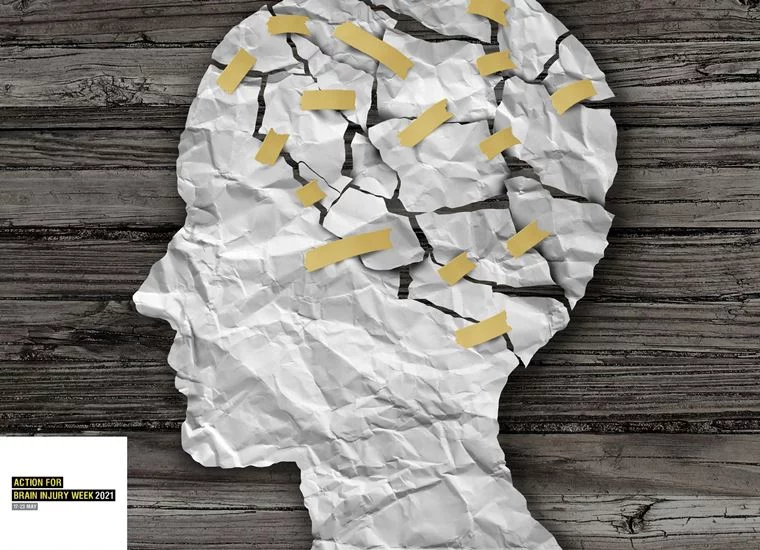 paper head ripped up with paper, plastering it up