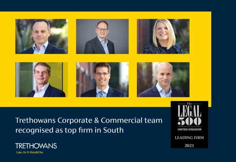Trethowans corporate lawyers headshots, corporate and commercial team recognised as top firm in South