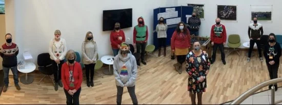 Trethowans staff in christmas jumpers