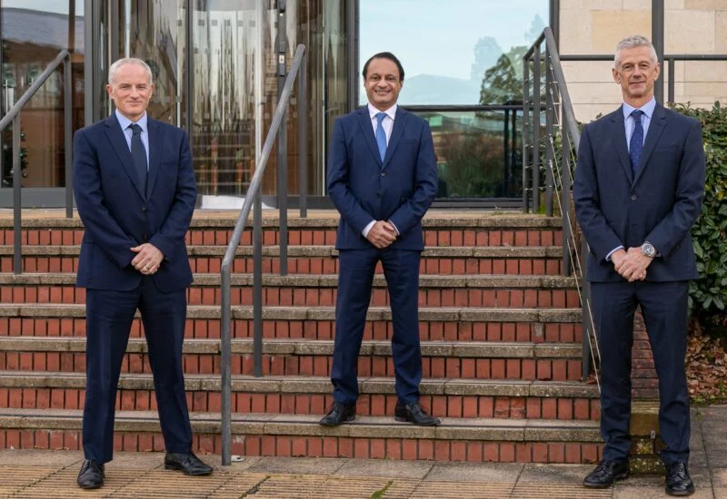 Kelvin Farmaner, Ferhat-Choudri and Chris-Whiteley standing outside Southampton office