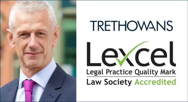 Chris Whiteley with Trethowans and Lexcel logo