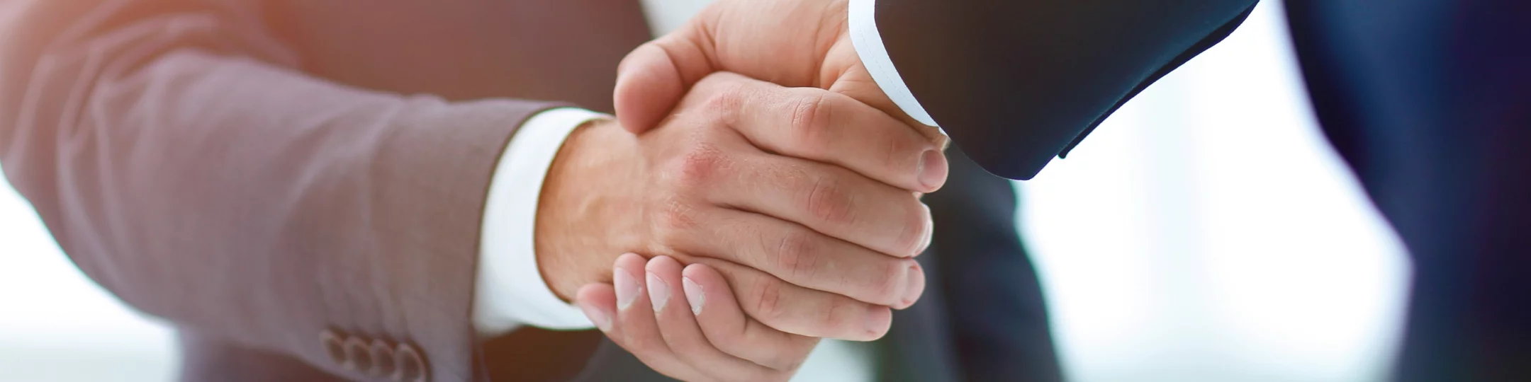 Two men shaking hands zoomed in