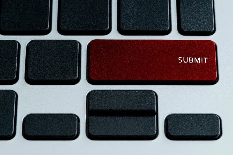 Submit key zoomed in on keyboard