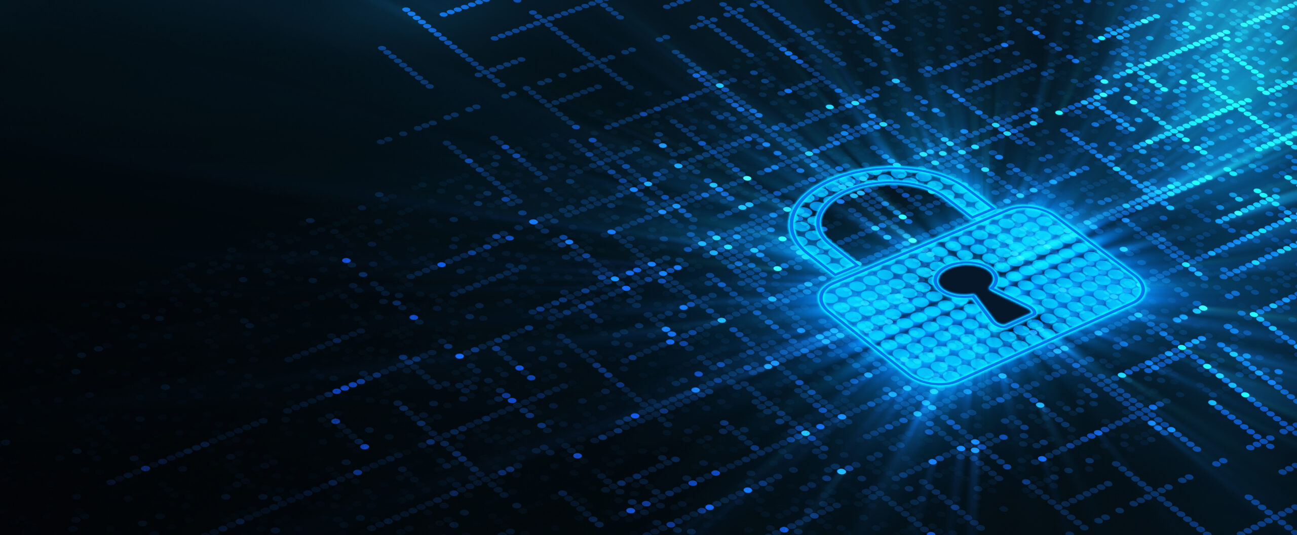 Security padlock with blue coding