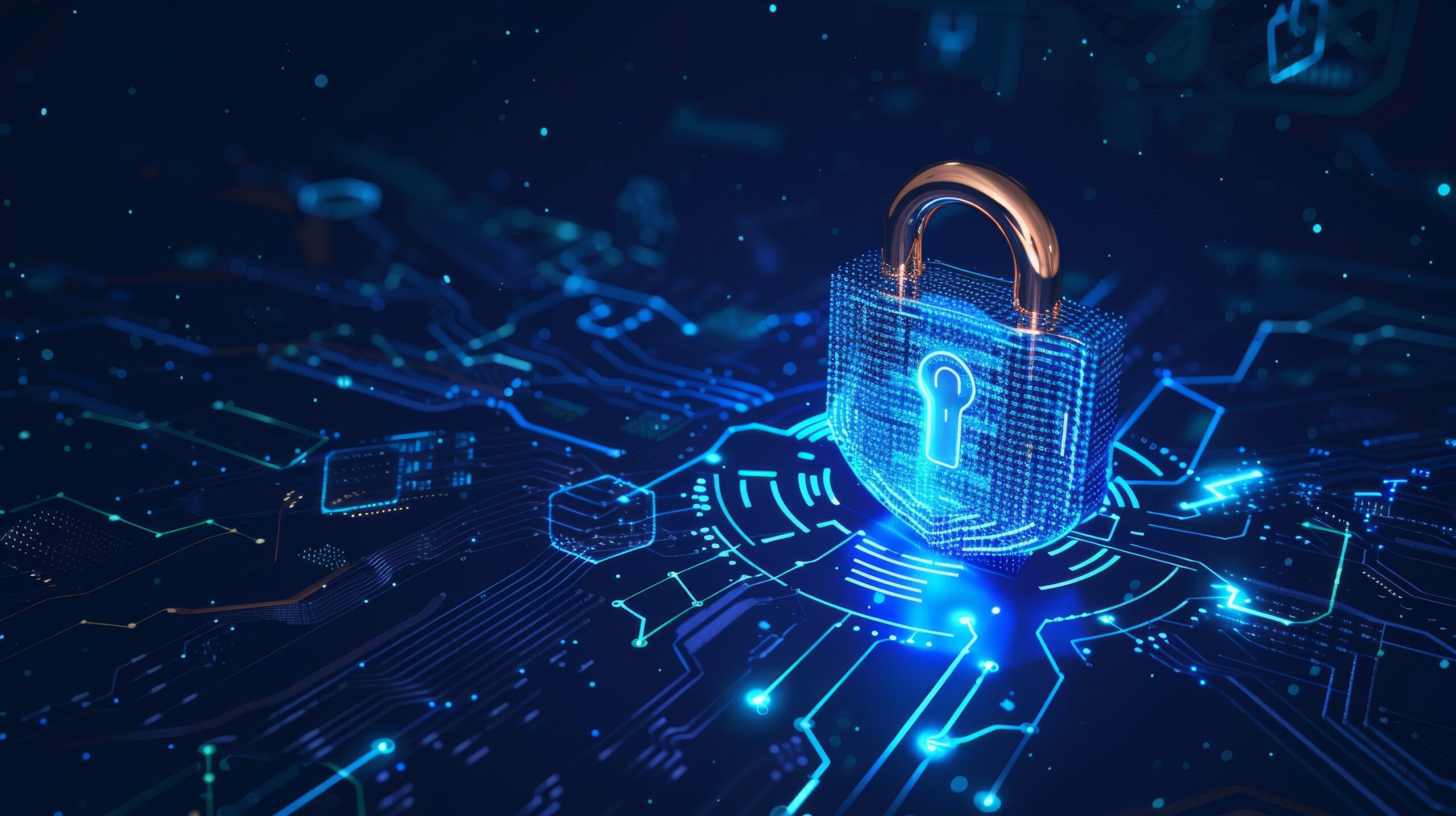 Digital glowing padlock