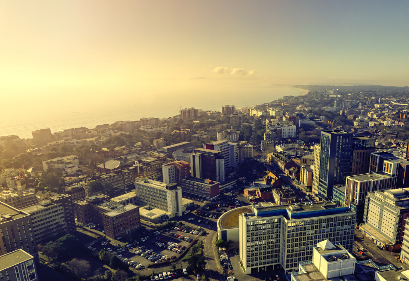 Image of city with tall buildings